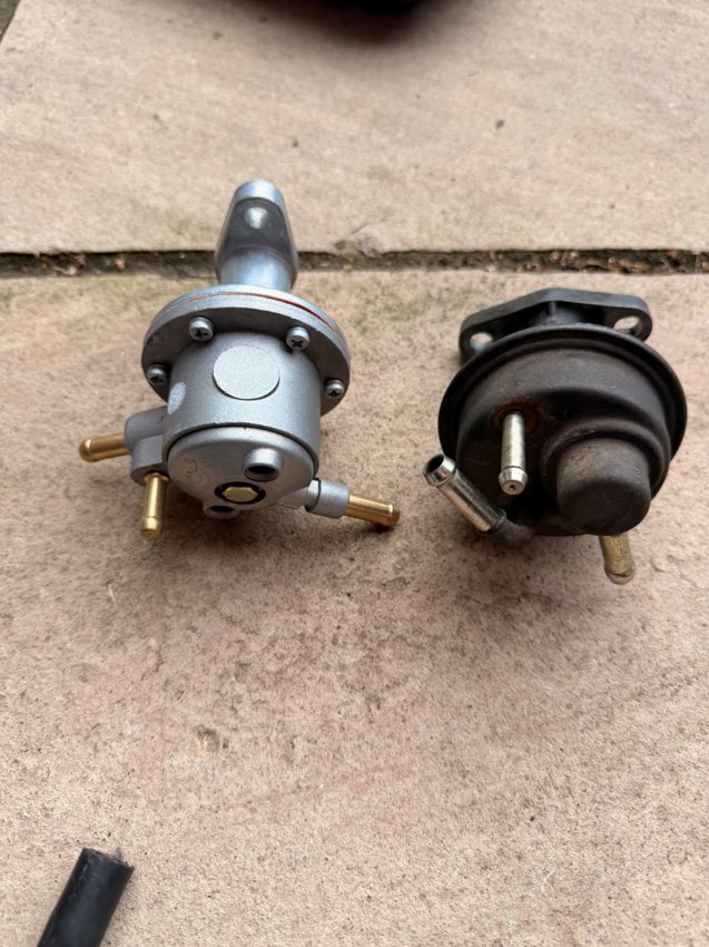 Two fuel pumps photographed side by side.